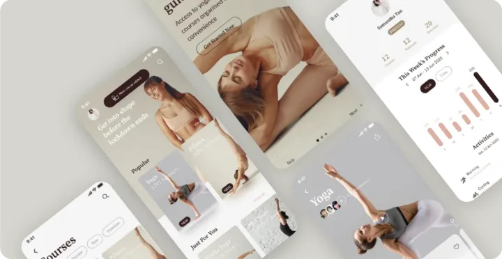 Yoga Unity wellness app portfolio preview